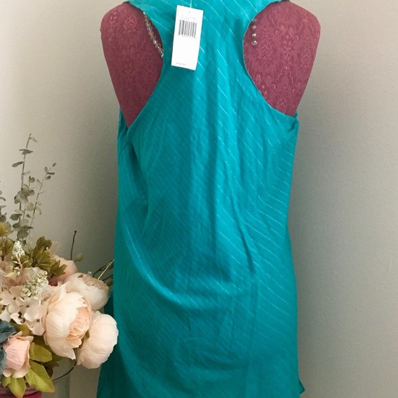 BCBG Girls Aqua Blue Summer Dress Slip On V neck - Picture 7 of 8